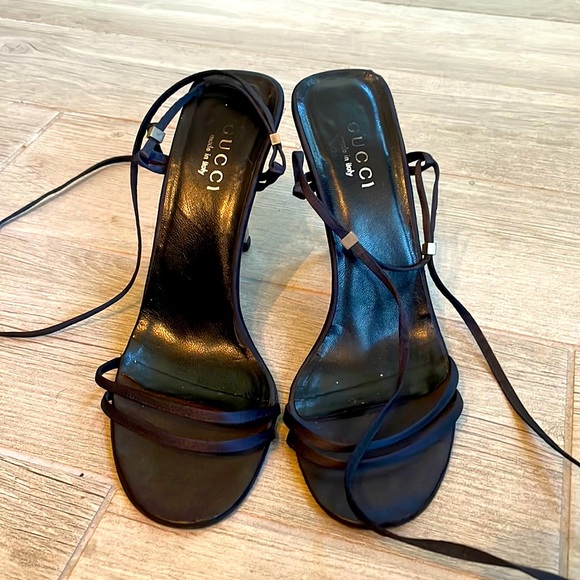 Gucci Shoes - Gucci satin tie up sandals